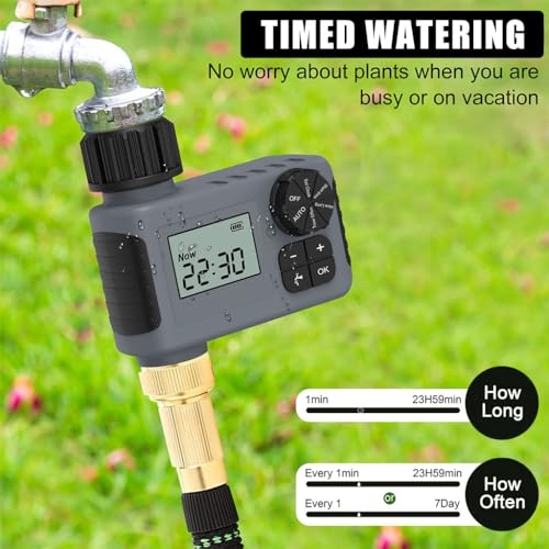 HASTHIP® Outdoor Garden Hose Faucet Timer Programmable Water Sprinkler with Rain Delay Manual Automatic Drip Irrigation 2PCS HASTHIP® Outdoor Garden Hose Faucet Timer Programmable Water Sprinkler with Rain Delay Manual Automatic Drip Irrigation 2PCS